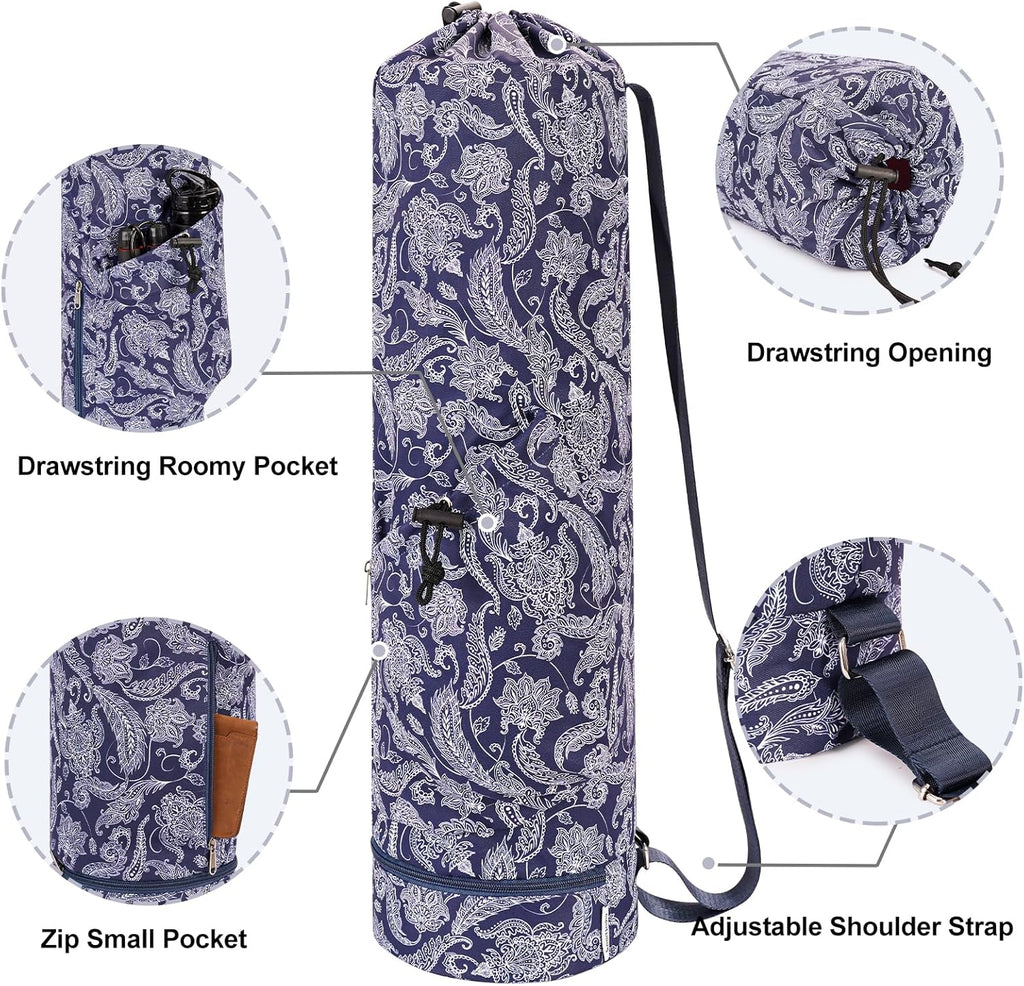 Yoga Mat Carrier with Multi-Functional Storage Pockets