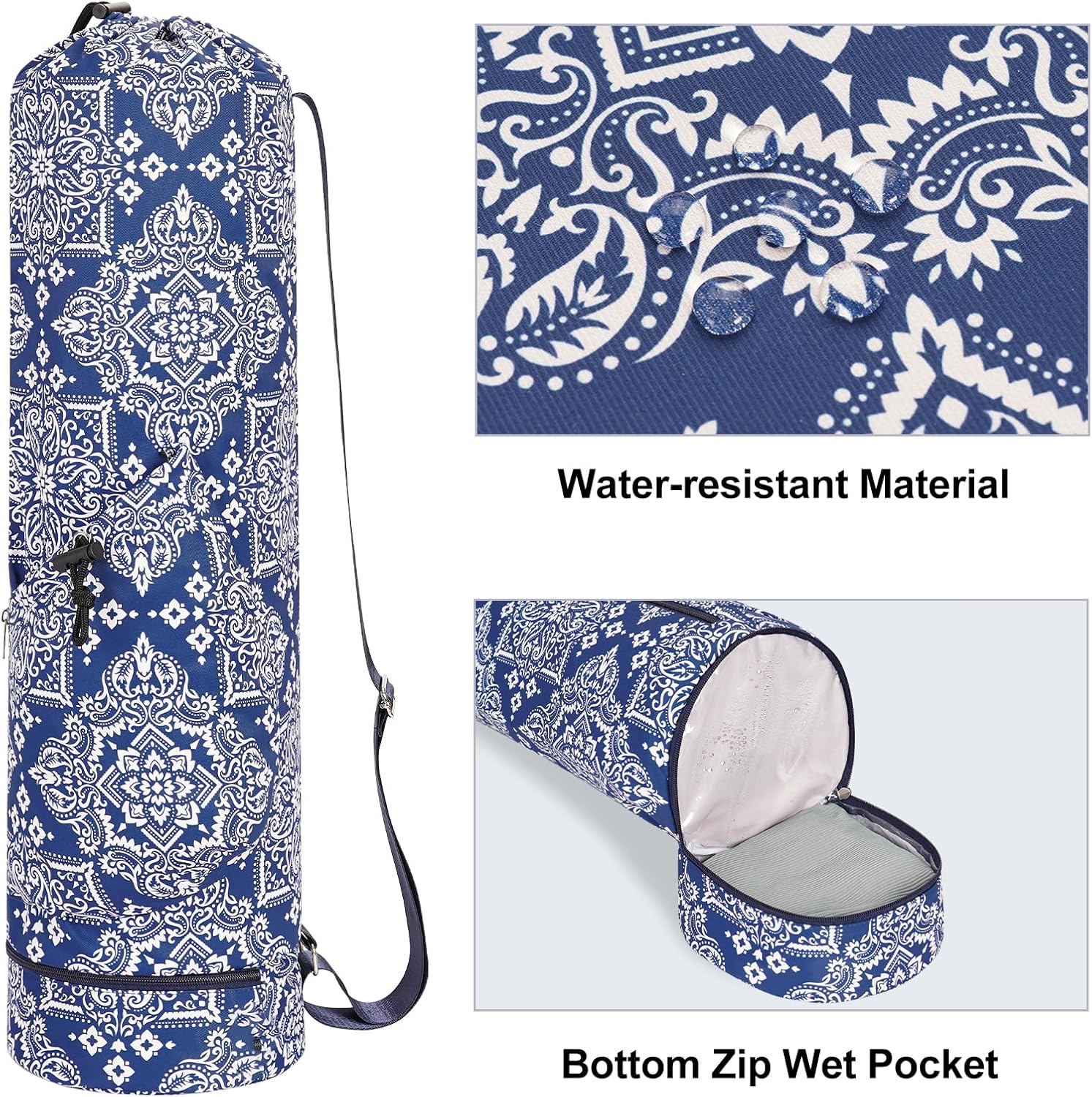 Yoga Mat Carrier with Multi-Functional Storage Pockets