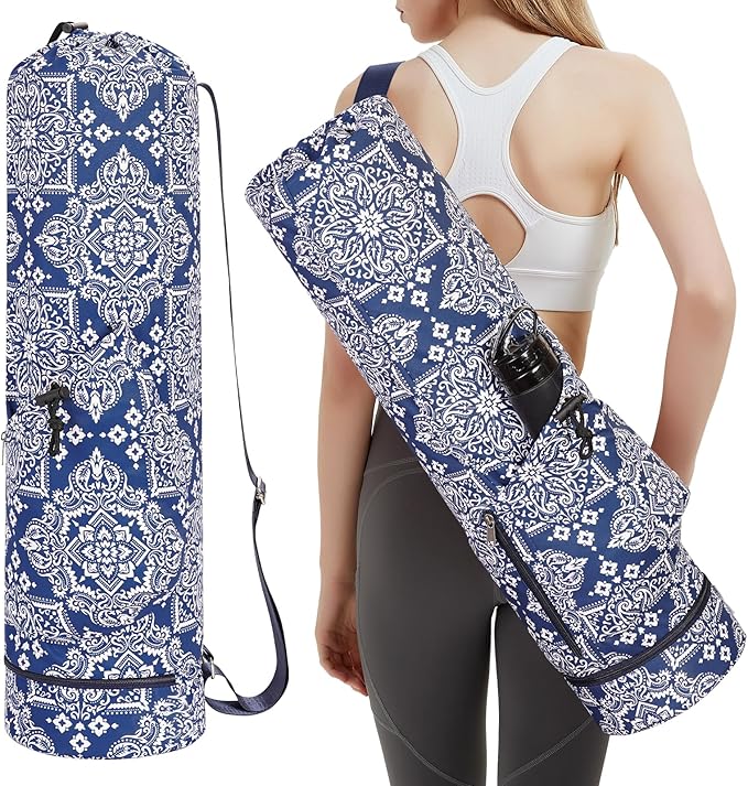 Yoga Mat Bag with Water Bottle Pocket and Wet Pocket