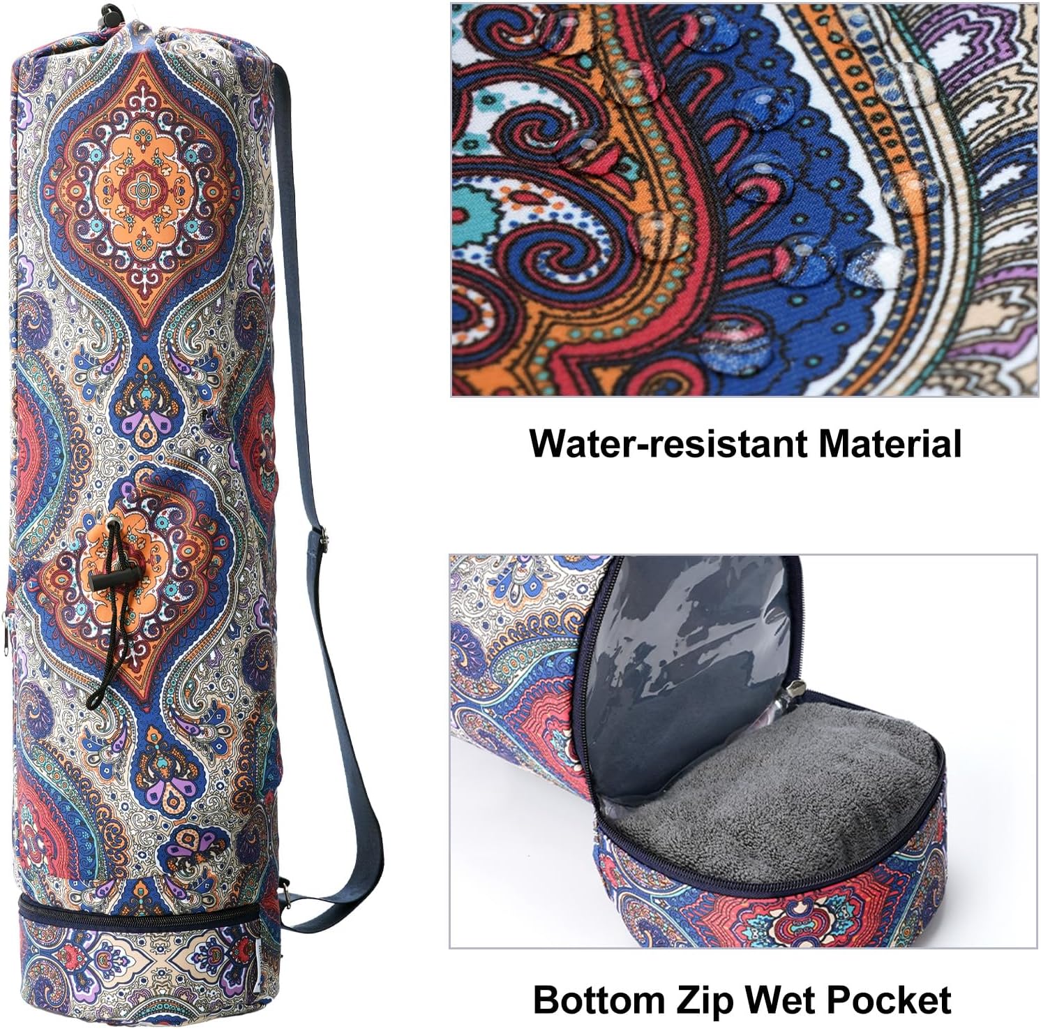 Yoga Mat Carrier with Multi-Functional Storage Pockets