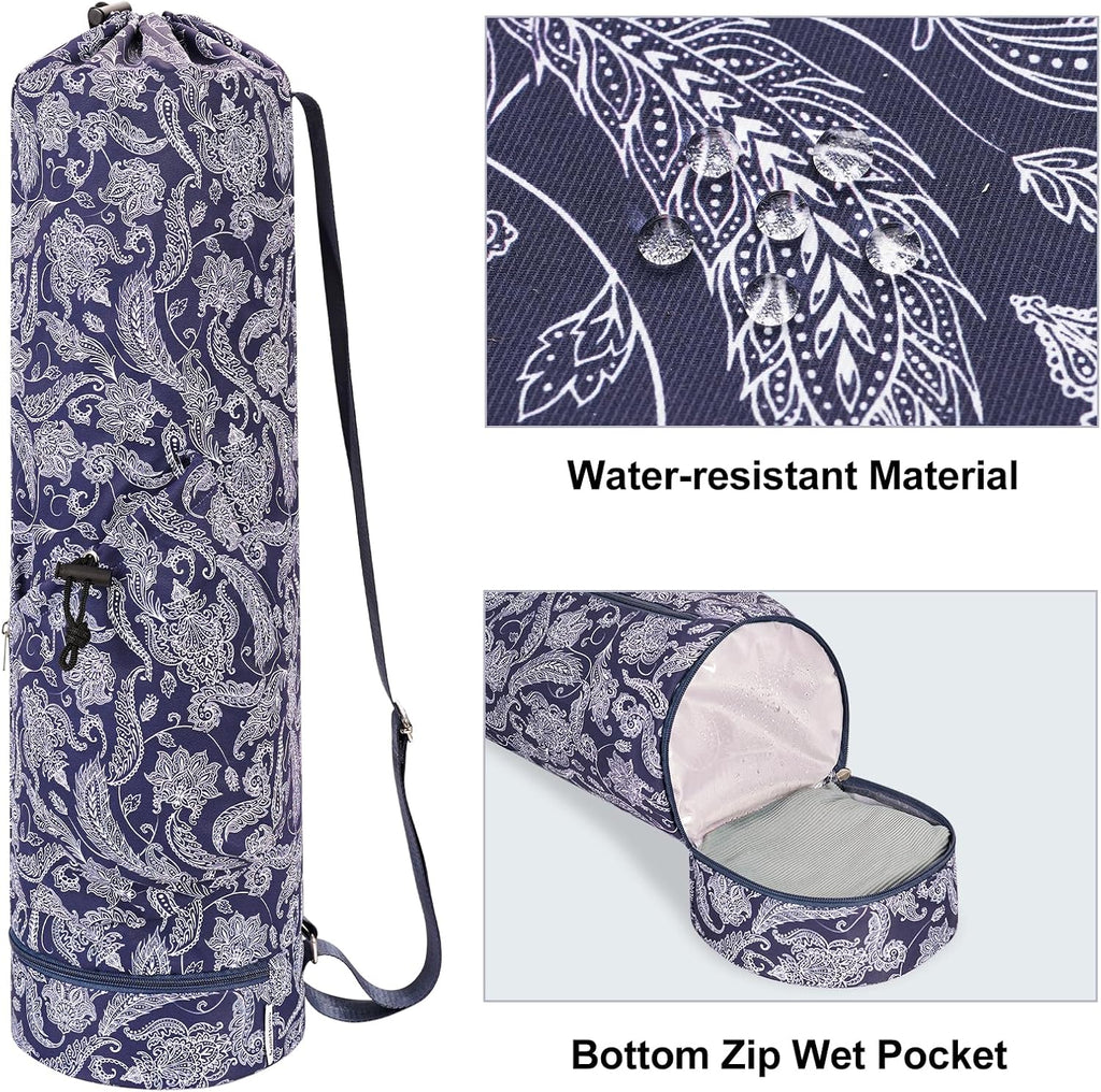 Yoga Mat Carrier with Multi-Functional Storage Pockets