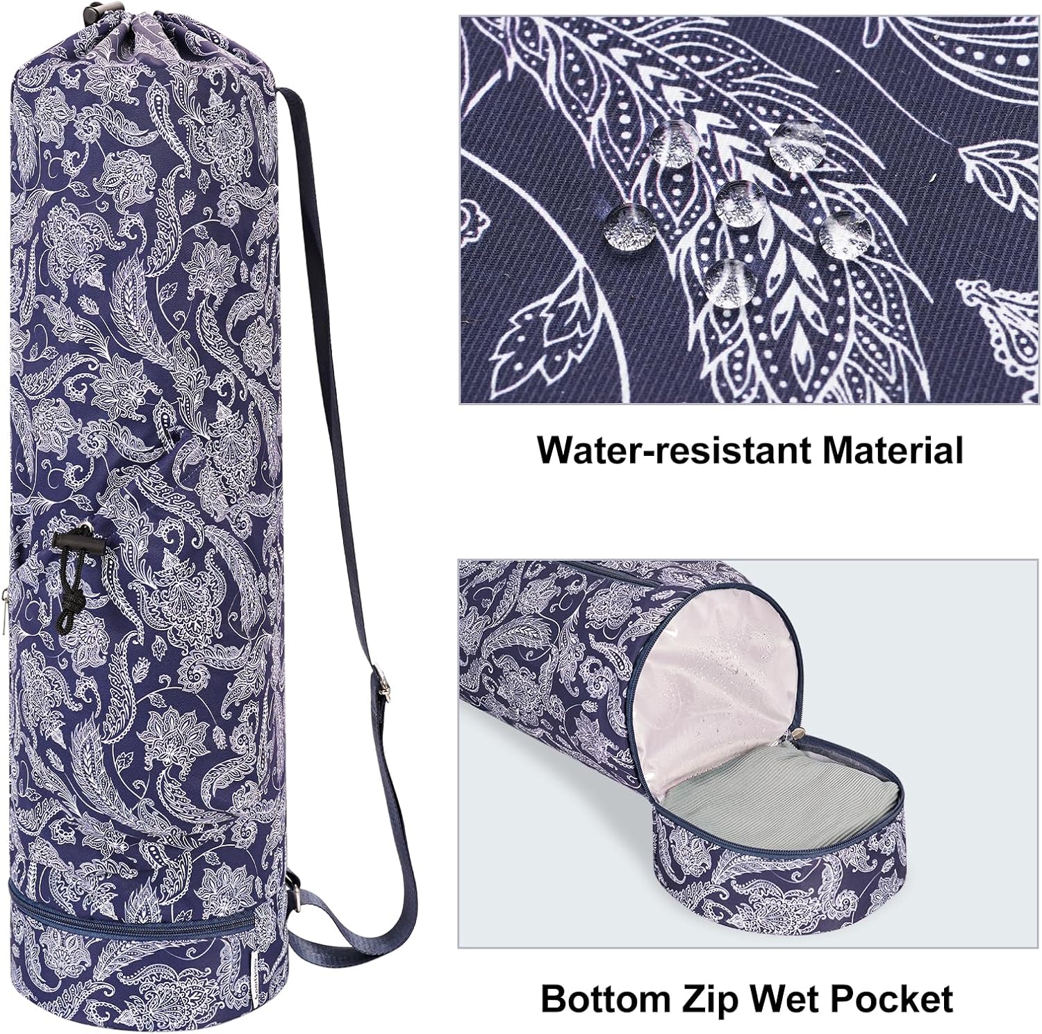 Yoga Mat Carrier with Multi-Functional Storage Pockets