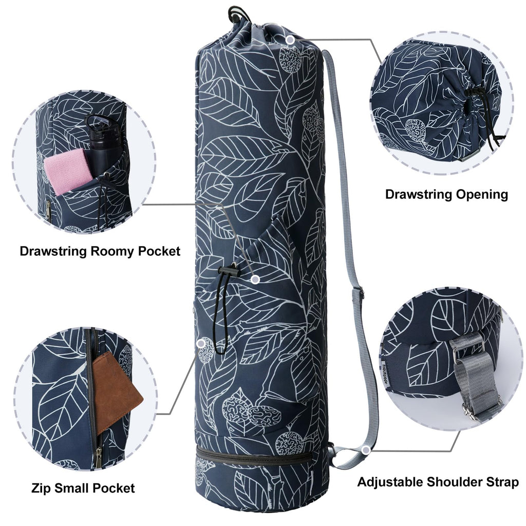 Yoga Mat Carrier with Multi-Functional Storage Pockets