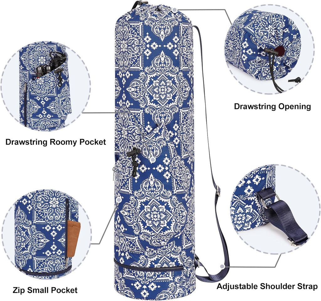 Yoga Mat Carrier with Multi-Functional Storage Pockets