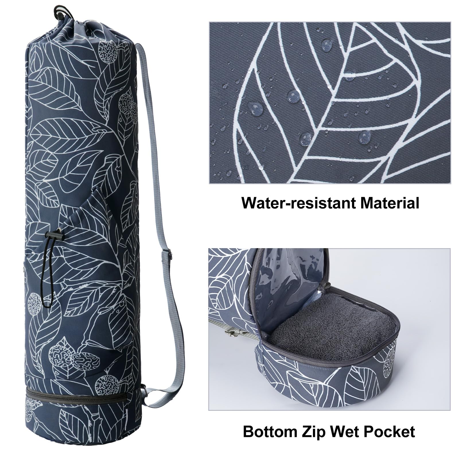 Yoga Mat Carrier with Multi-Functional Storage Pockets