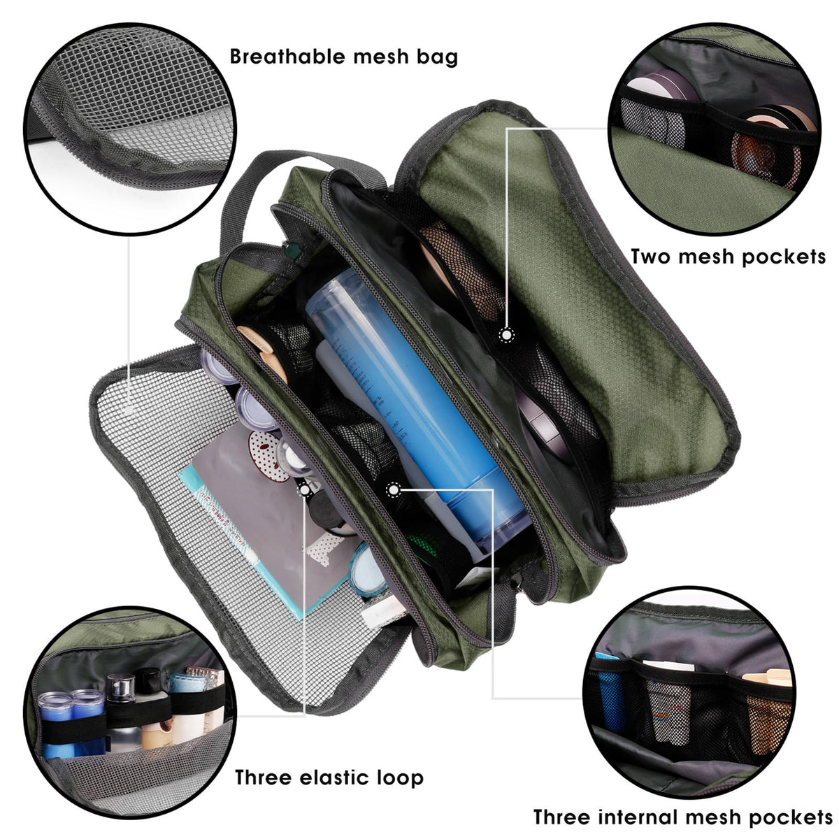 Toiletry Bag for Men Hanging Dopp Kit