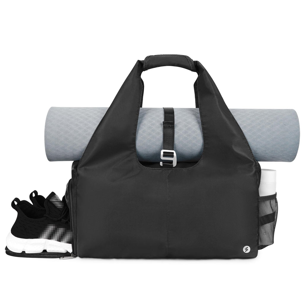 Nylon Yoga Gym Bag with Wet Dry Separation & Mat Strap