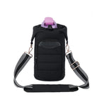 Puffy Lightweight Water Bottle Carrier bag with Side Zipper & Drawstring