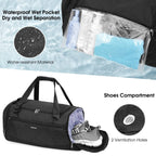 Gym Duffel Bag with Shoe & Wet Dry Compartment