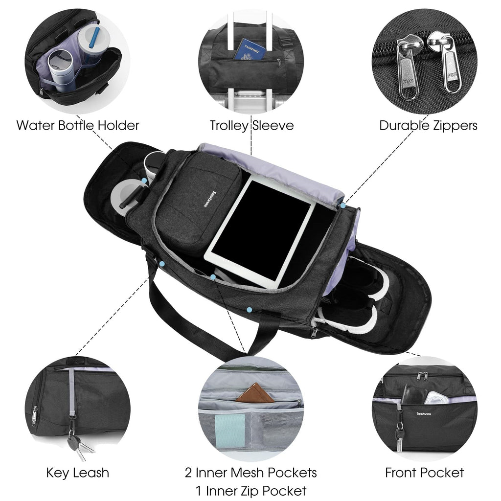 Gym Duffel Bag with Shoe & Wet Dry Compartment