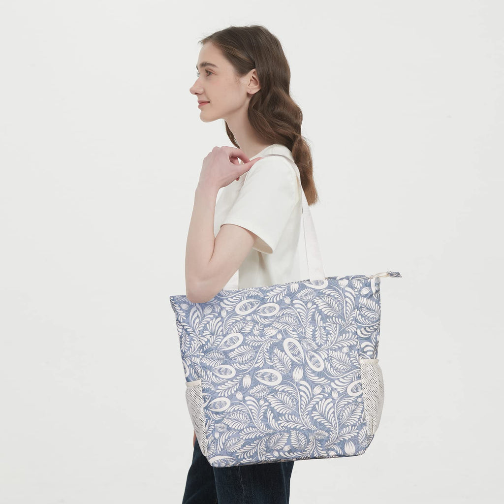 Women Beach Tote Bag with 7 Multi Pockets 15L