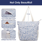 Women Beach Tote Bag with 7 Multi Pockets 15L