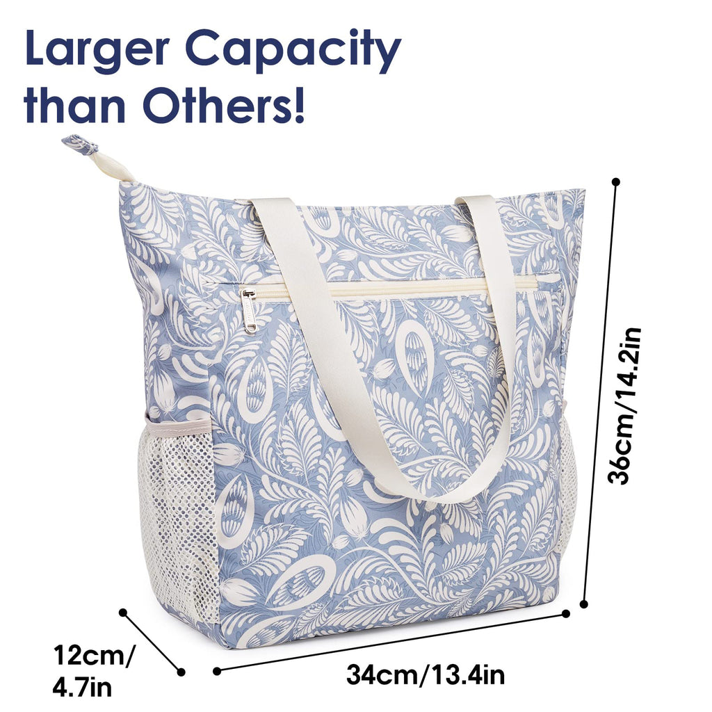 Women Beach Tote Bag with 7 Multi Pockets 15L