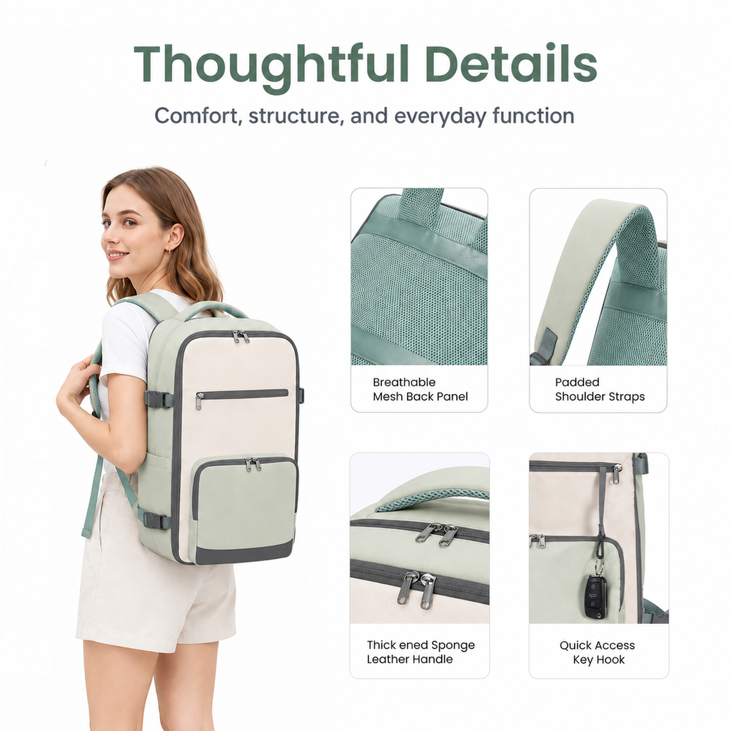 4 Pcs Travel Backpack Set