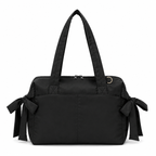 Cute Bow Gym Tote Bag,Women Oxford Multi‑Pocket Shoulder Bag for Yoga & Daily Commute