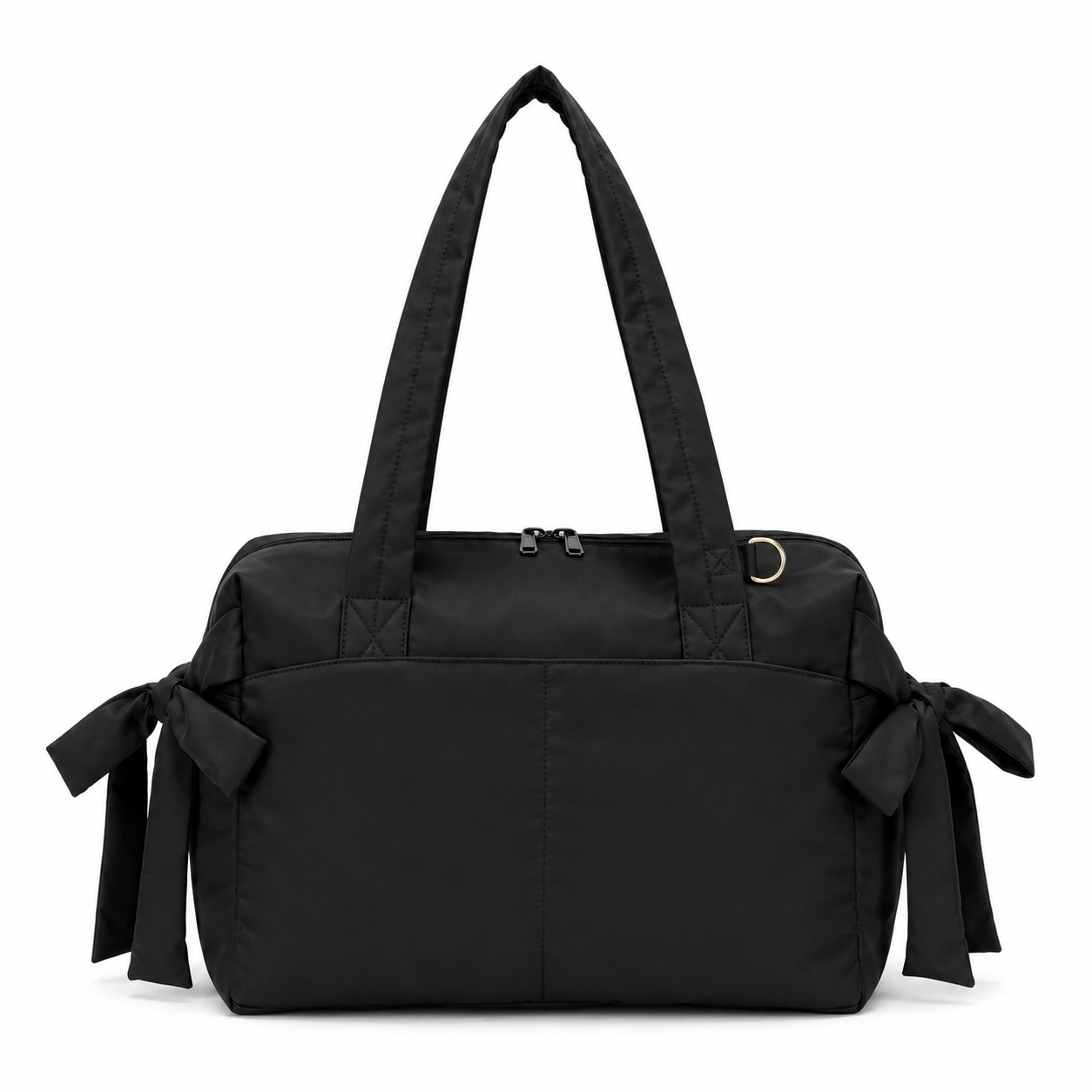 Cute Bow Gym Tote Bag,Women Oxford Multi‑Pocket Shoulder Bag for Yoga & Daily Commute