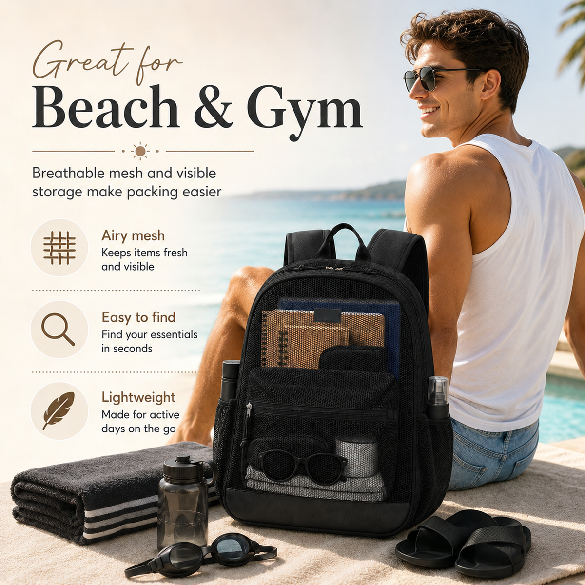 Lightweight Mesh Backpack
