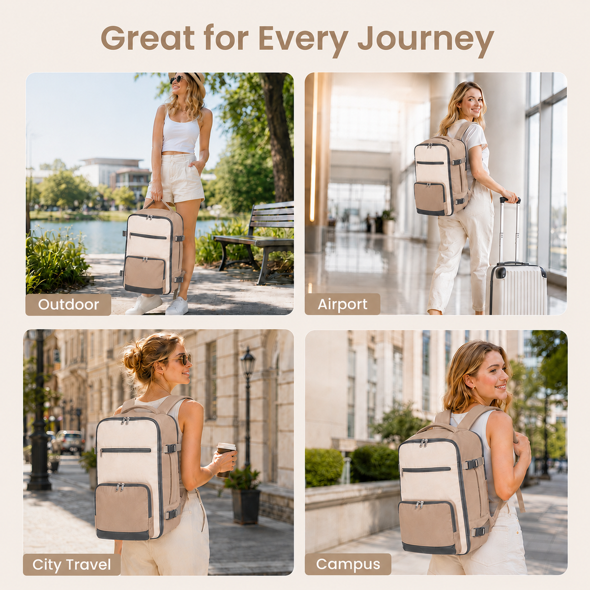 4 Pcs Travel Backpack Set