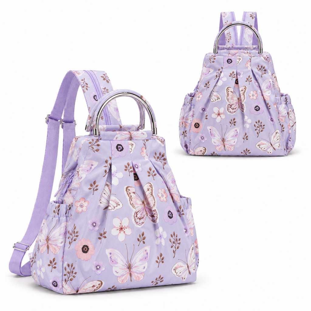 4-in-1 Convertible Floral Backpack Handbag for Women Multi-Wear Crossbody Bag