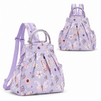 4-in-1 Convertible Floral Backpack Handbag for Women Multi-Wear Crossbody Bag