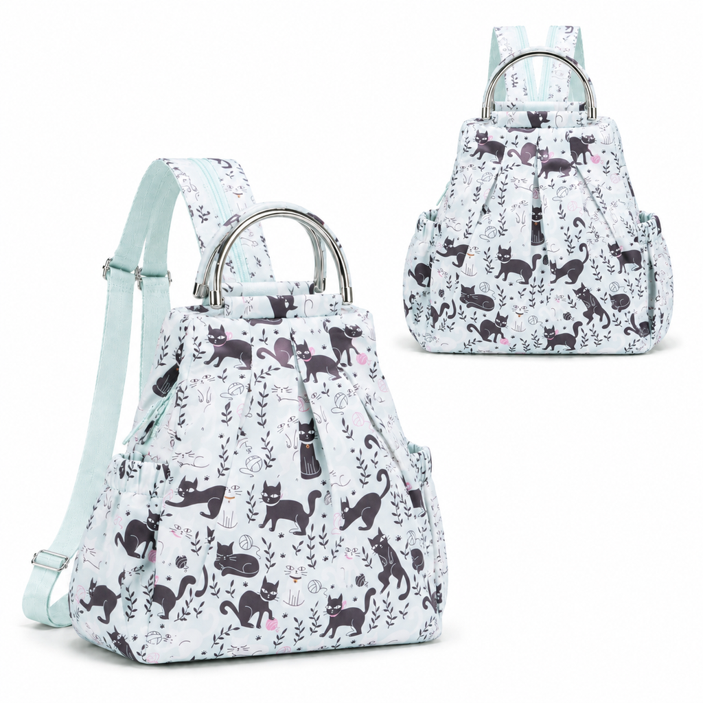 4-in-1 Convertible Floral Backpack Handbag for Women Multi-Wear Crossbody Bag