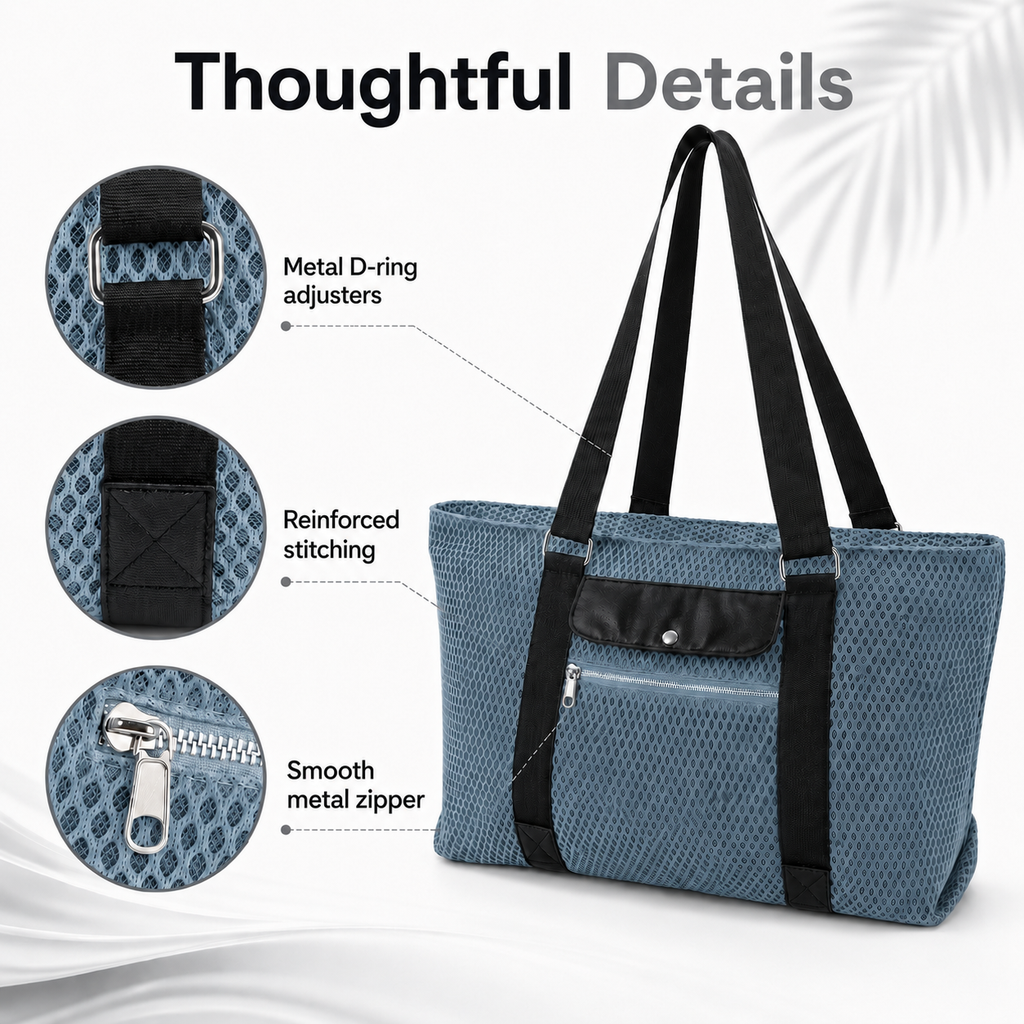Mesh Tote Beach Bag