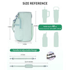Magnetic Gym Water Bottle Bag, Insulated 40oz Tumbler Sling Bag