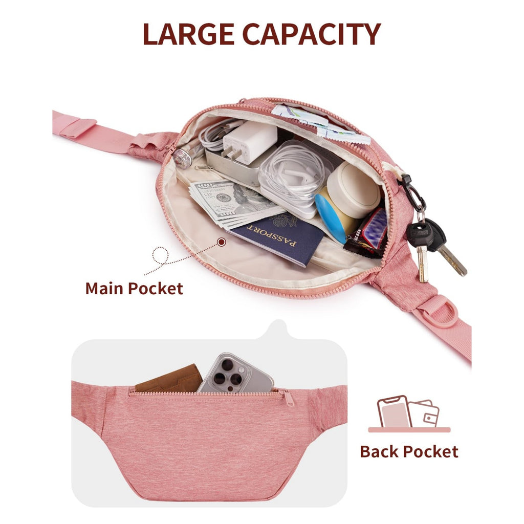 Multi-Wear Crossbody Waist Bag with Extra Extension Strap