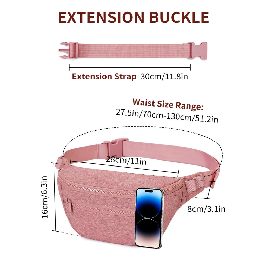 Multi-Wear Crossbody Waist Bag with Extra Extension Strap