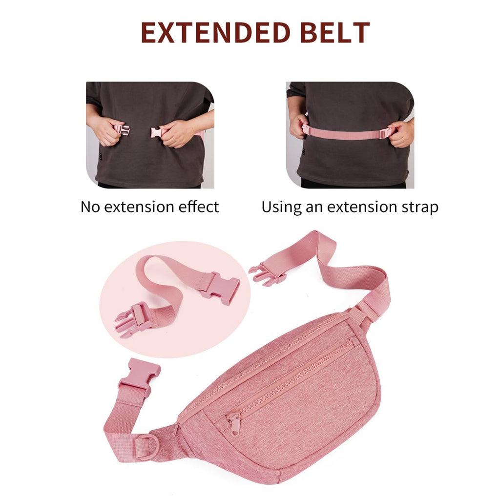 Multi-Wear Crossbody Waist Bag with Extra Extension Strap