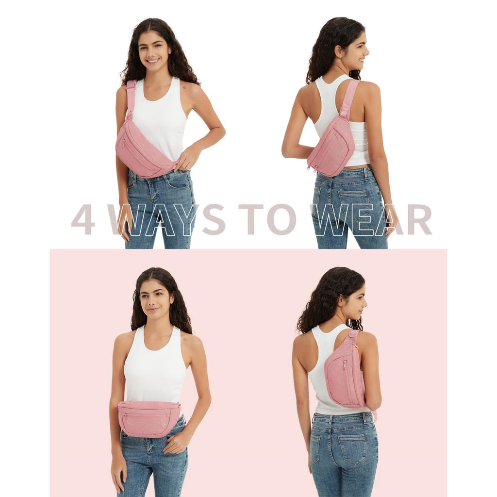 Multi-Wear Crossbody Waist Bag with Extra Extension Strap