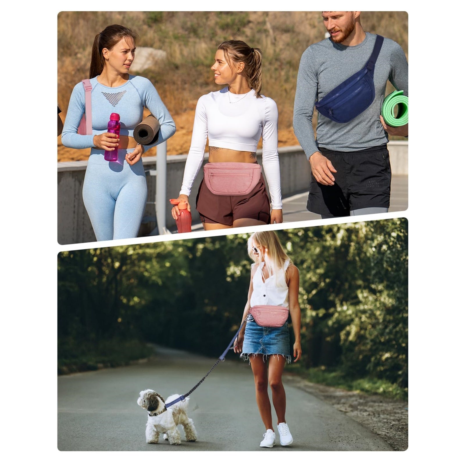 Multi-Wear Crossbody Waist Bag with Extra Extension Strap