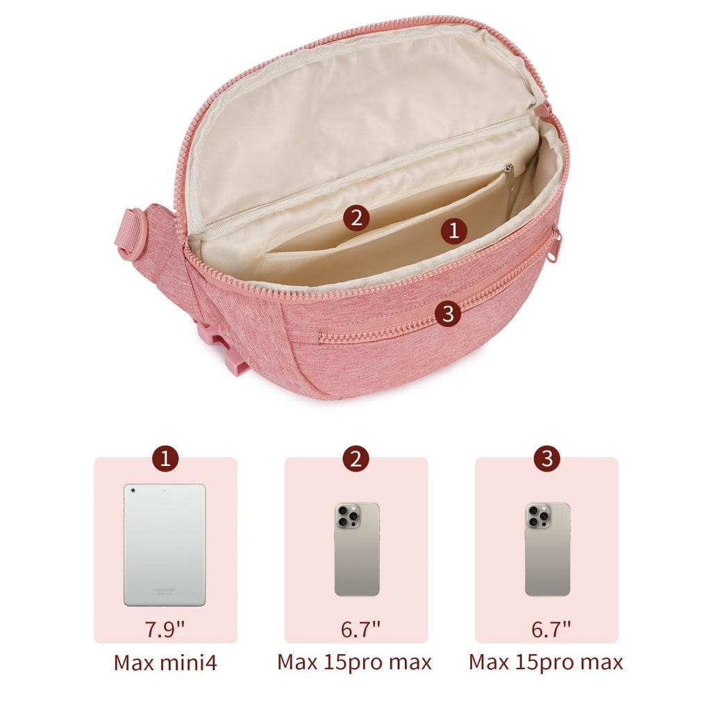 Multi-Wear Crossbody Waist Bag with Extra Extension Strap