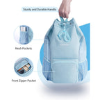 Swim Bag Mesh Beach Drawstring Backpack