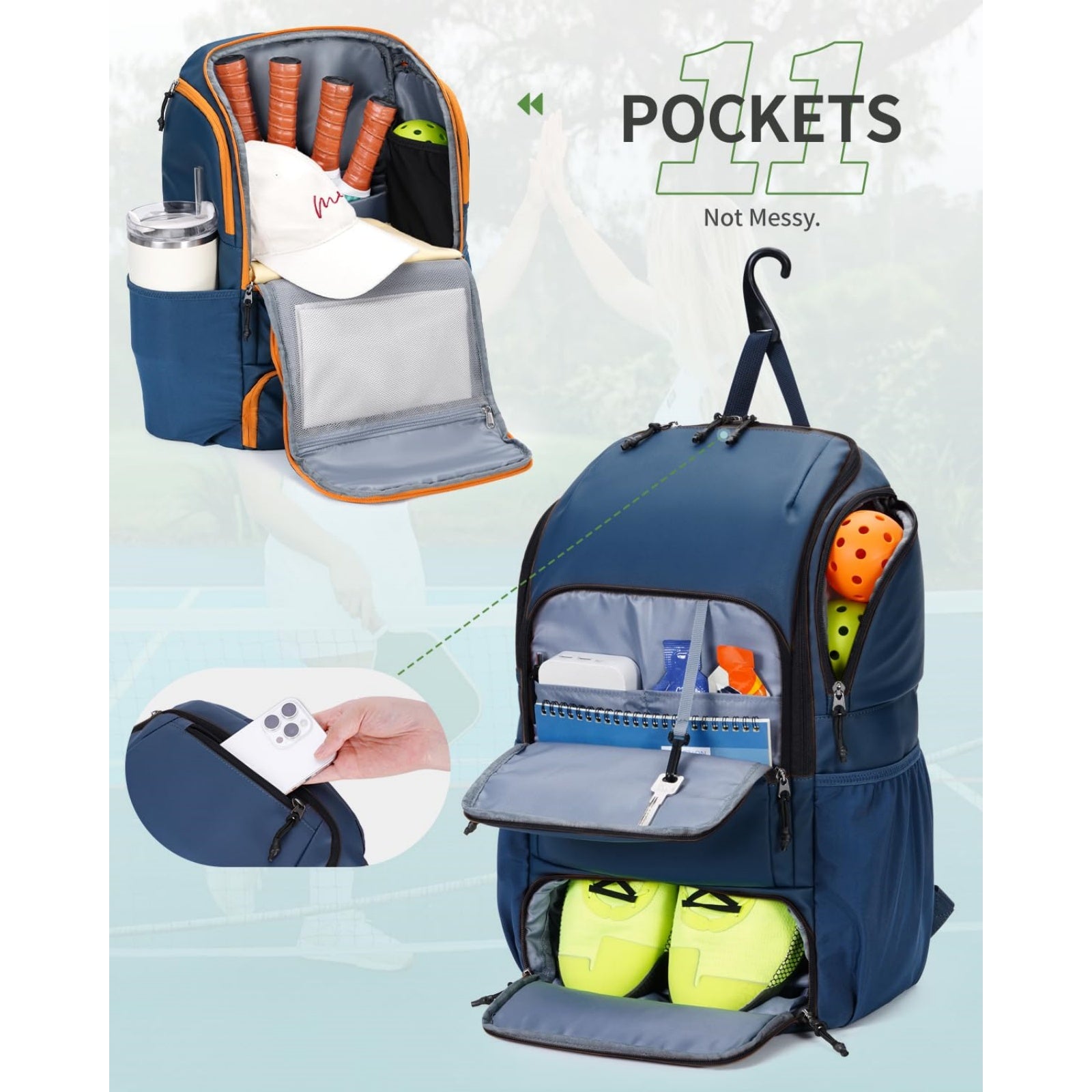 Pickleball Backpack with Shoe Compartment