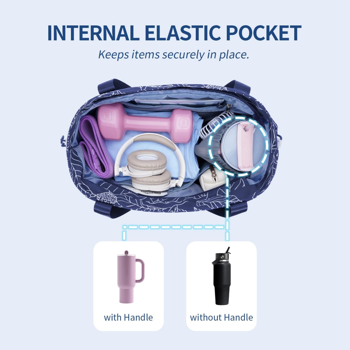 Yoga Mat Bag Tote Yoga Gym Bags with Waterproof Wet Pocket & Hook-and-loop