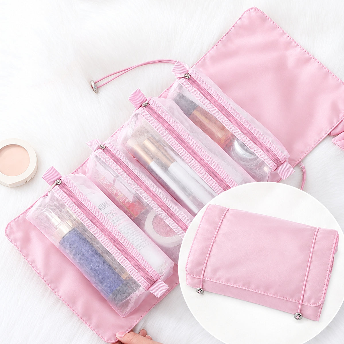 Hanging Roll Up Travel Toiletry Bag (Customizable)