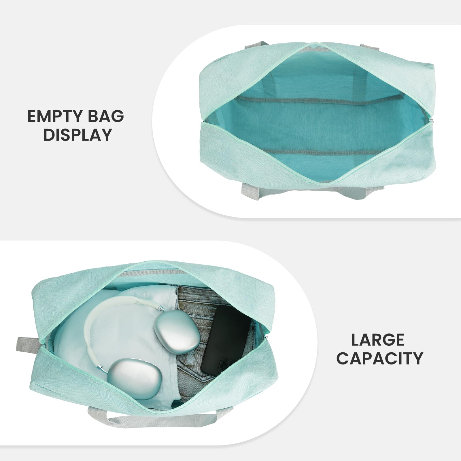 Thick Shape-Retaining Travel Duffle Bag, Airline Personal Item Under Seat Bag