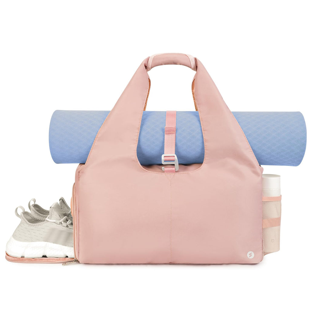 Nylon Yoga Gym Bag with Wet Dry Separation & Mat Strap