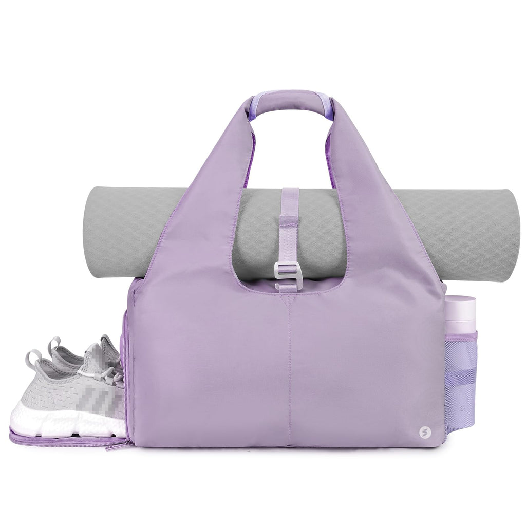 Nylon Yoga Gym Bag with Wet Dry Separation & Mat Strap