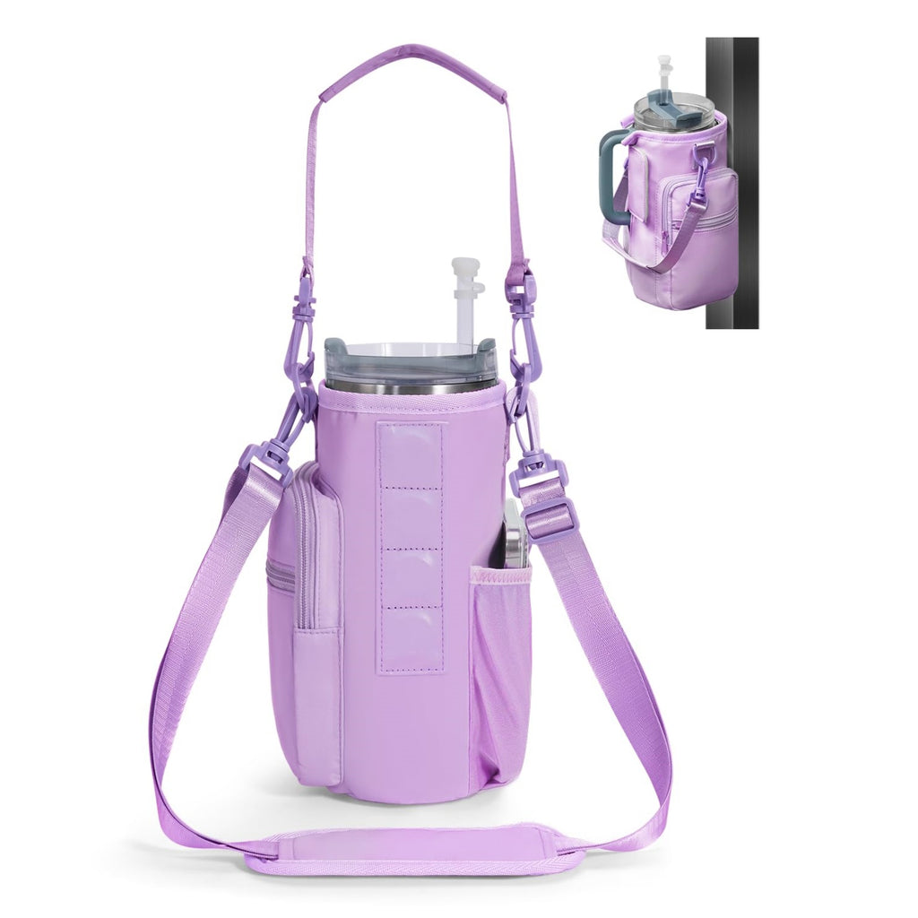 Magnetic Gym Water Bottle Bag, Insulated 40oz Tumbler Sling Bag