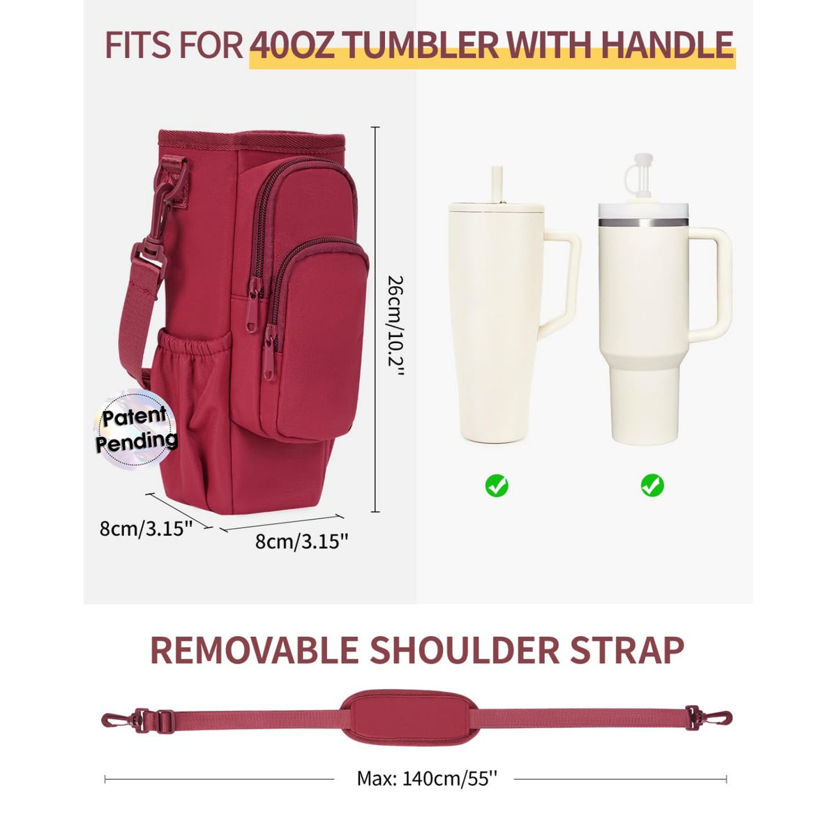 Water Bottle Carrier Bag for 40oz Tumbler