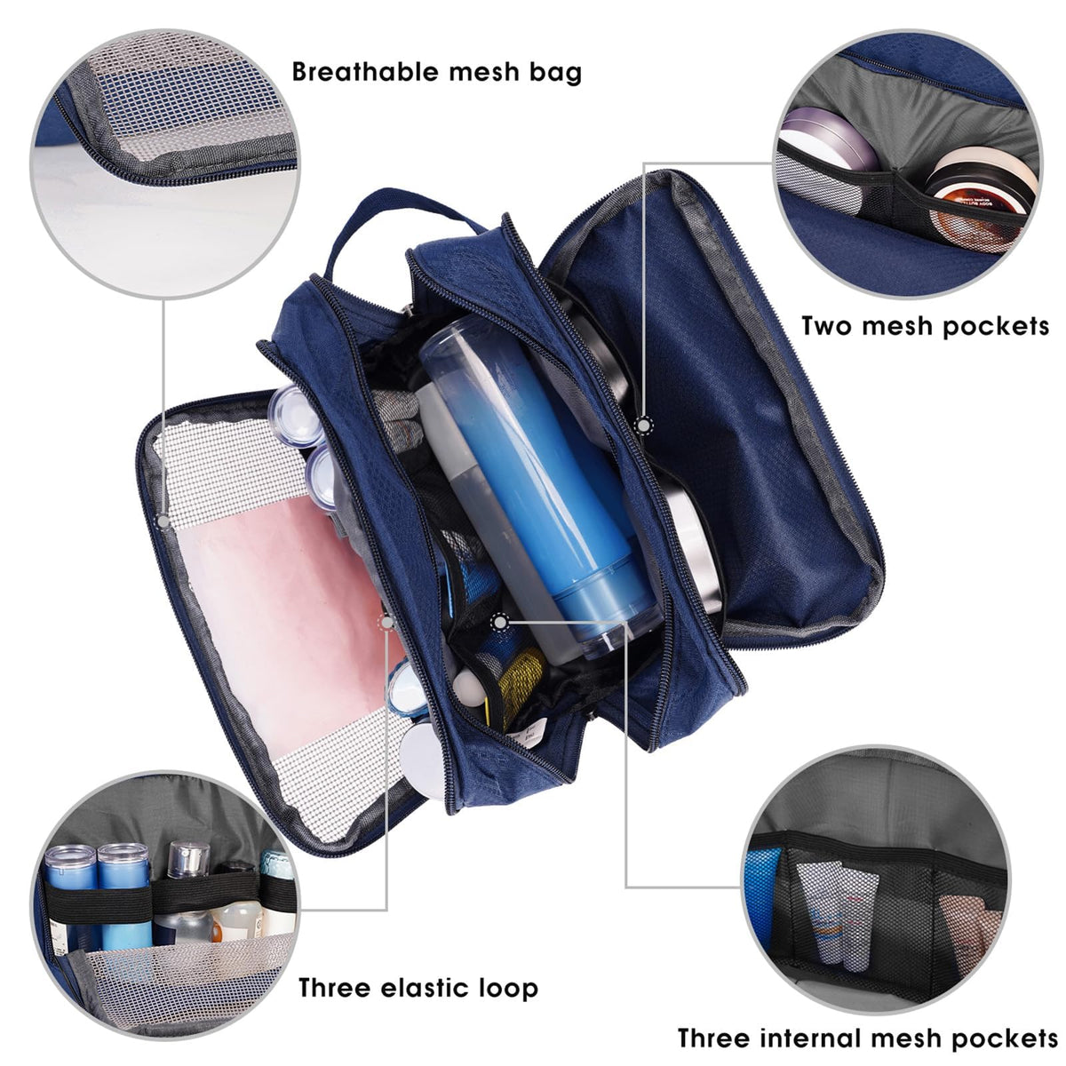 Toiletry Bag for Men Hanging Dopp Kit