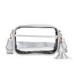 Clear Stadium Purse with Tassel Decor and Adjustable Strap