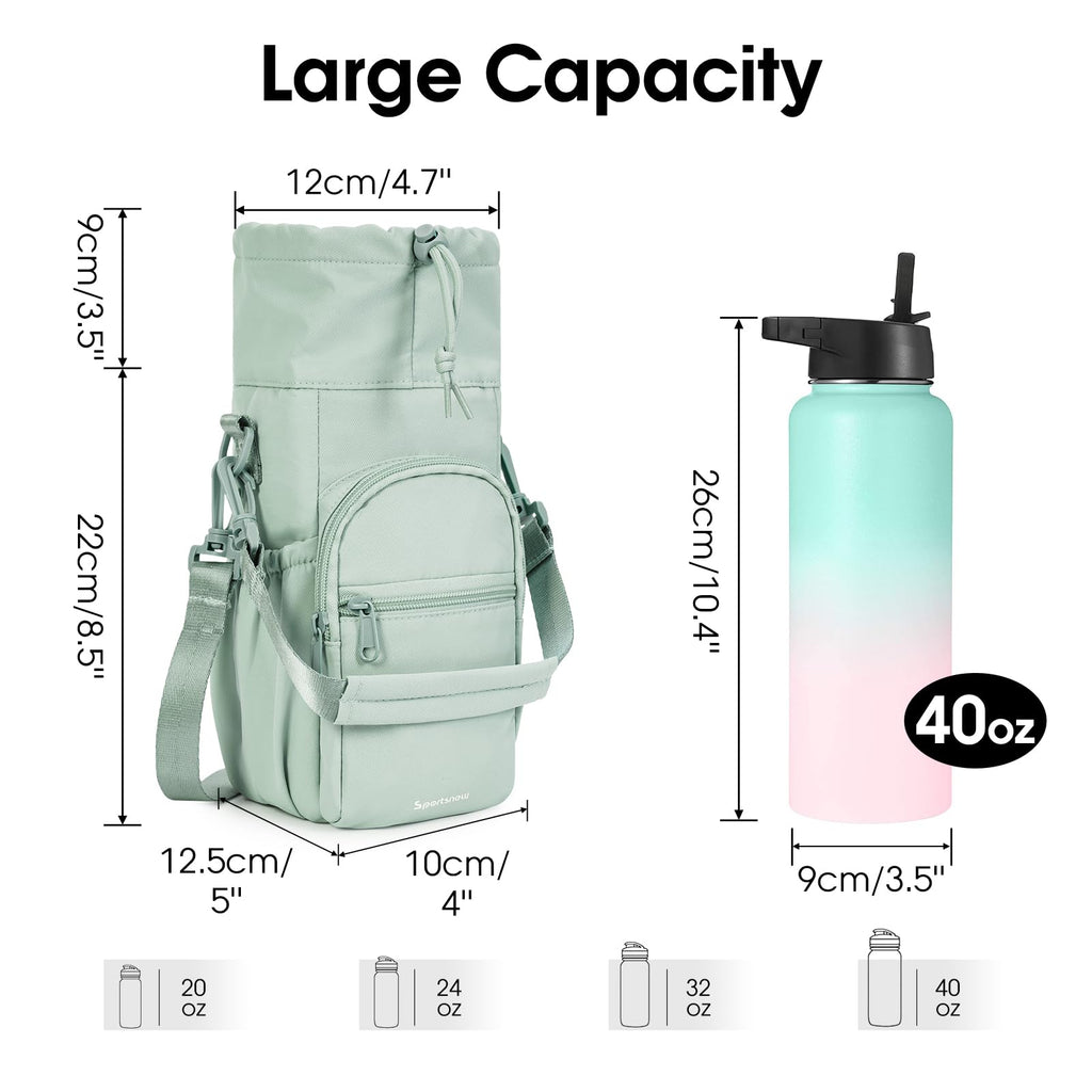 Insulated Water Bottle Sling Bag 40oz