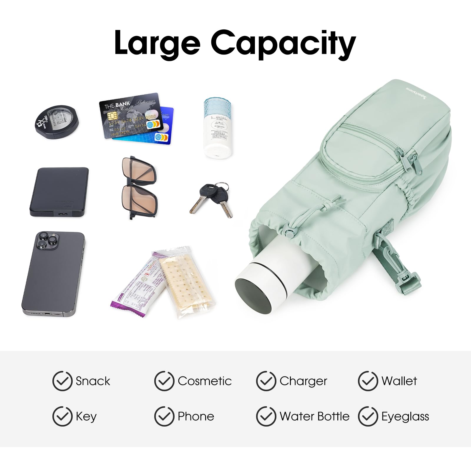 Insulated Water Bottle Sling Bag 40oz