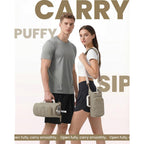 Puffy Lightweight Water Bottle Carrier bag with Side Zipper & Drawstring